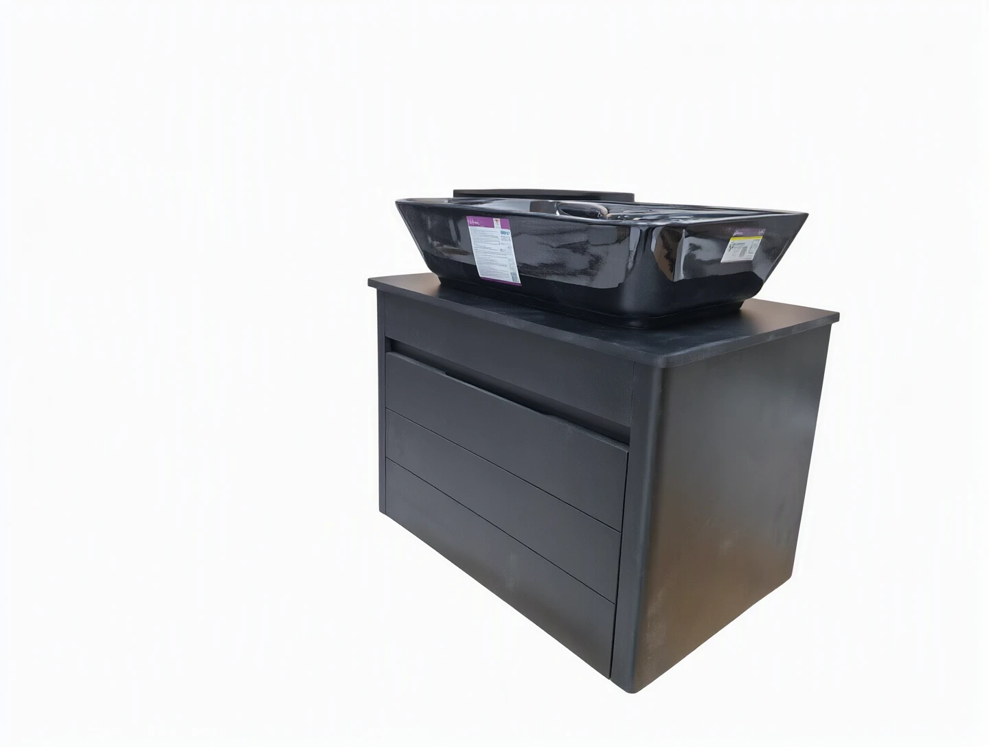 روشویی کابینتی pvc ضد اب ۴۰در۶۰ مشکی